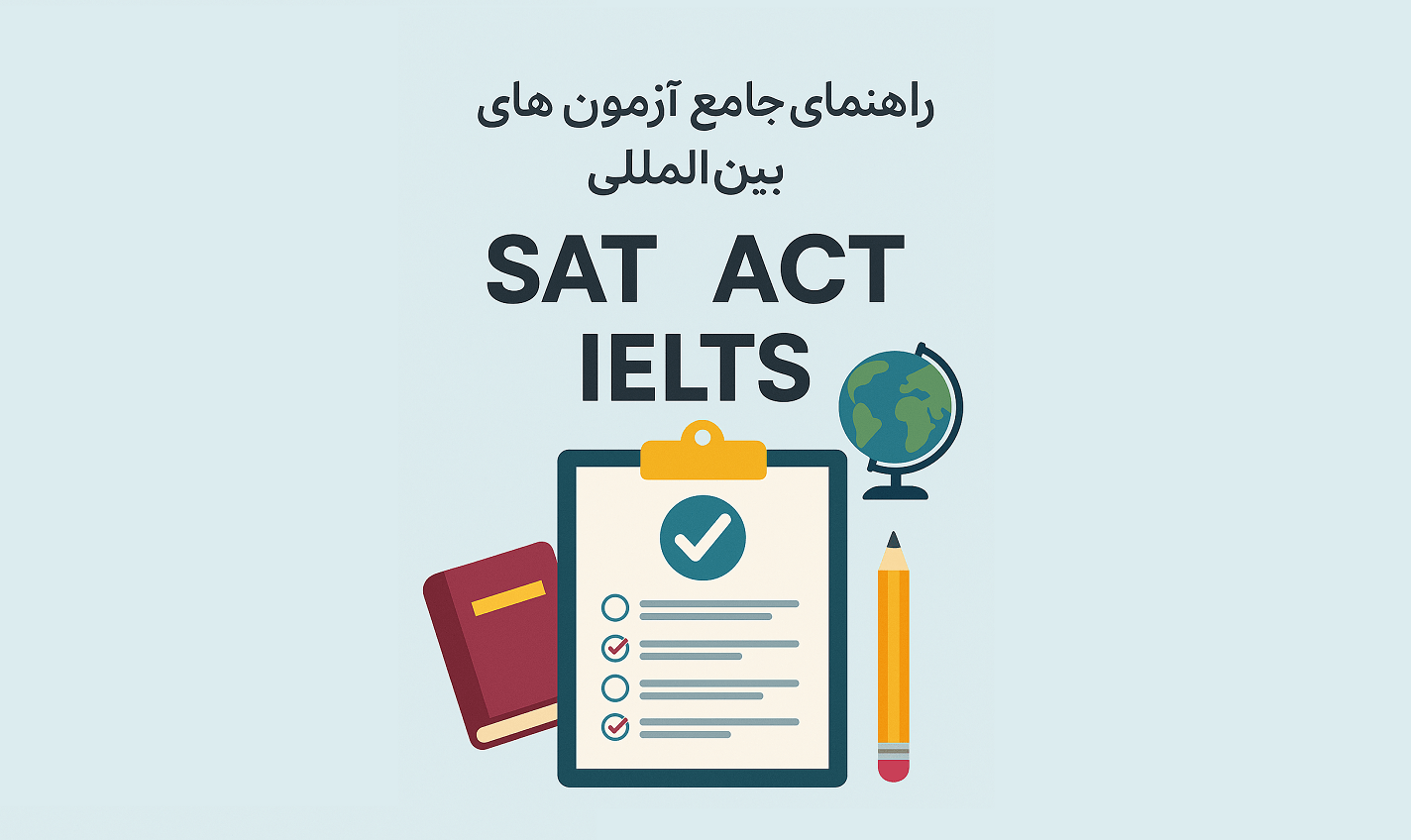 راهنمای جامع آزمون‌های بین‌المللی SAT، ACT و IELTS | مسیر ورود به دانشگاه‌های برتر جهان