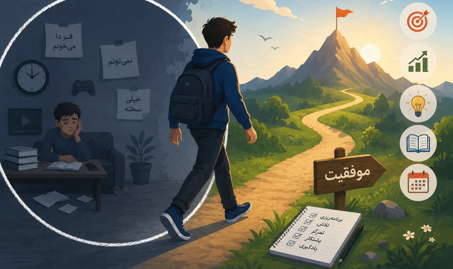 انگیزه برای درس خواندن و موفقیت در کنکور | چگونه از دایره امن خود خارج شویم؟